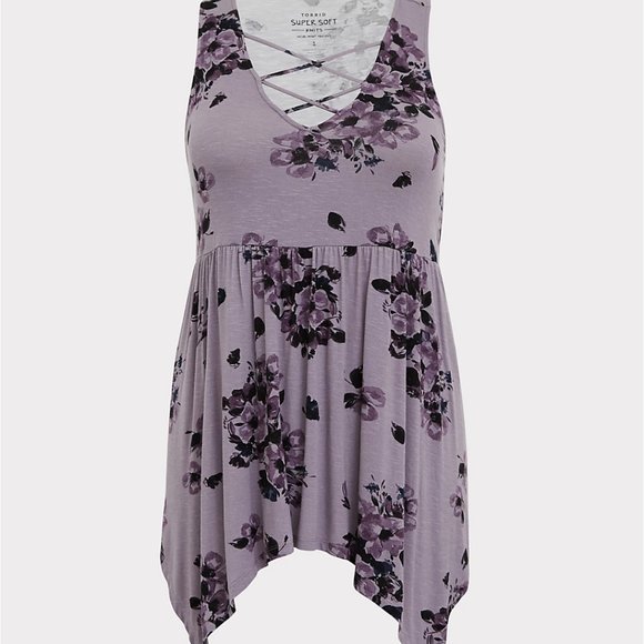 torrid Tops - Torrid 1X 4X 5X Tank Top Strappy Babydoll Floral